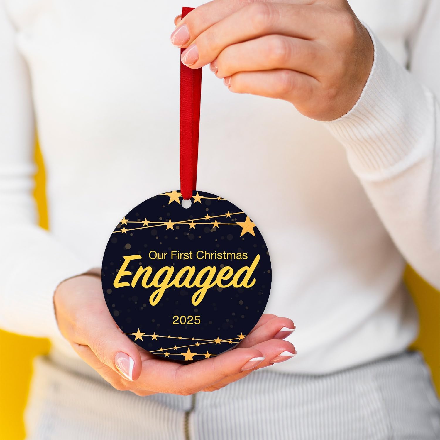 Soul Décor Christmas Tree Ornaments, Our First Christmas Engaged 2025 Ornament,