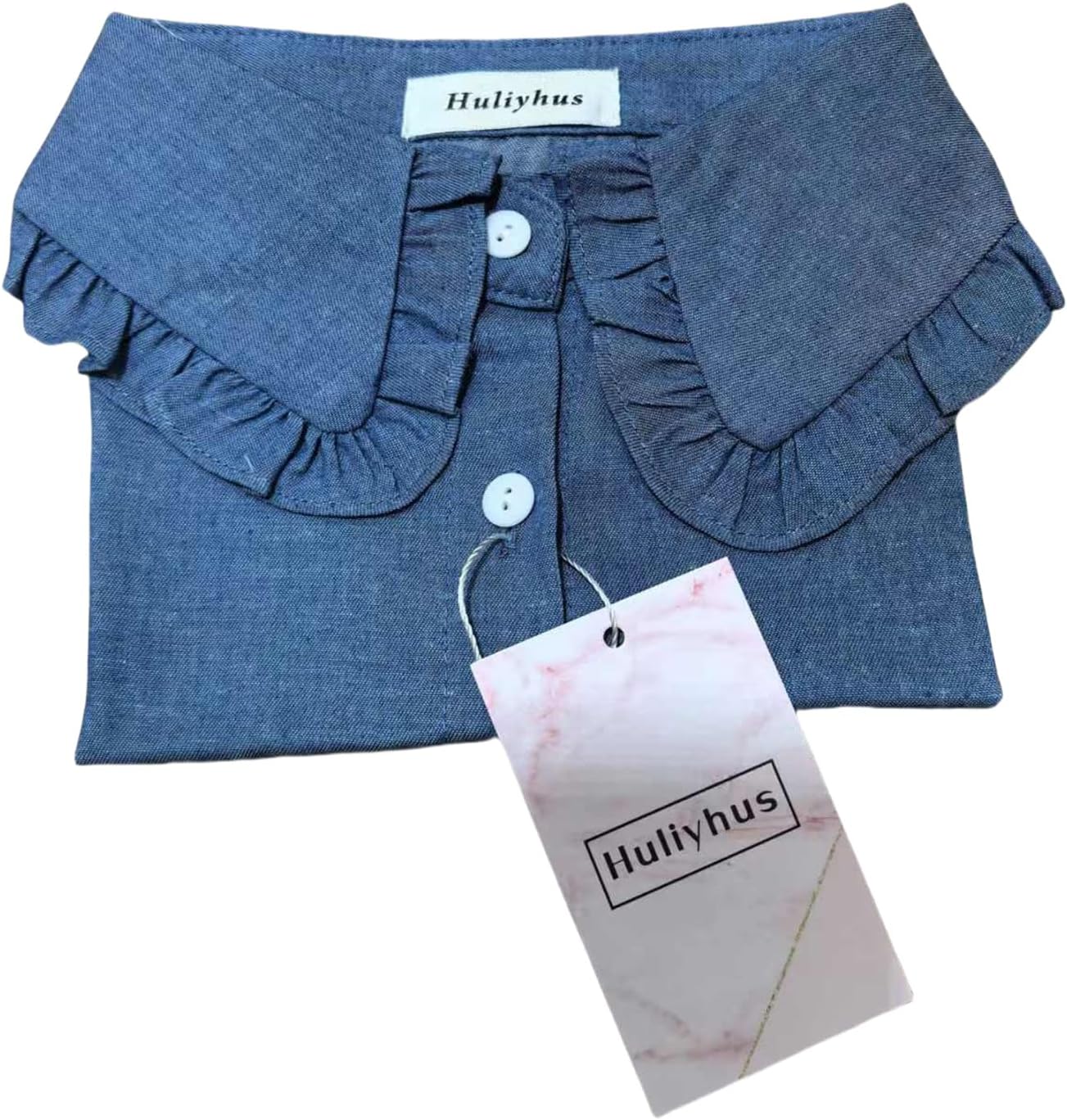 Detachable Fake Collar Ruffle Denim Faux Collar Half Shirts Blouse Dickey Collar Lapel False Collar for Women Girls - Image 5