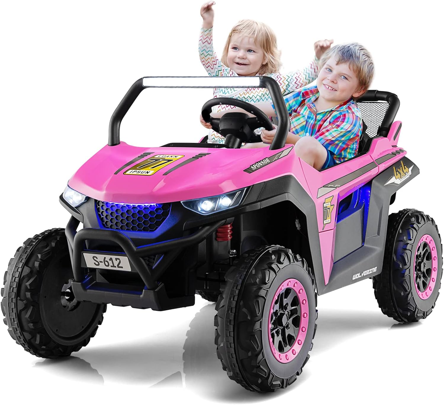 OLAKIDS 2 Seater Kids Ride On UTV, 12V Electric Truck Car with Remote