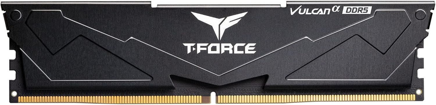 TEAMGROUP T-Force Vulcan Alpha DDR5 Ram 16GB (1x16GB) 6000MHz (PC5-48000) CL38 Desktop Memory Module Ram (Black) AMD Optimized Memory - FLABD516G6000HC38A01