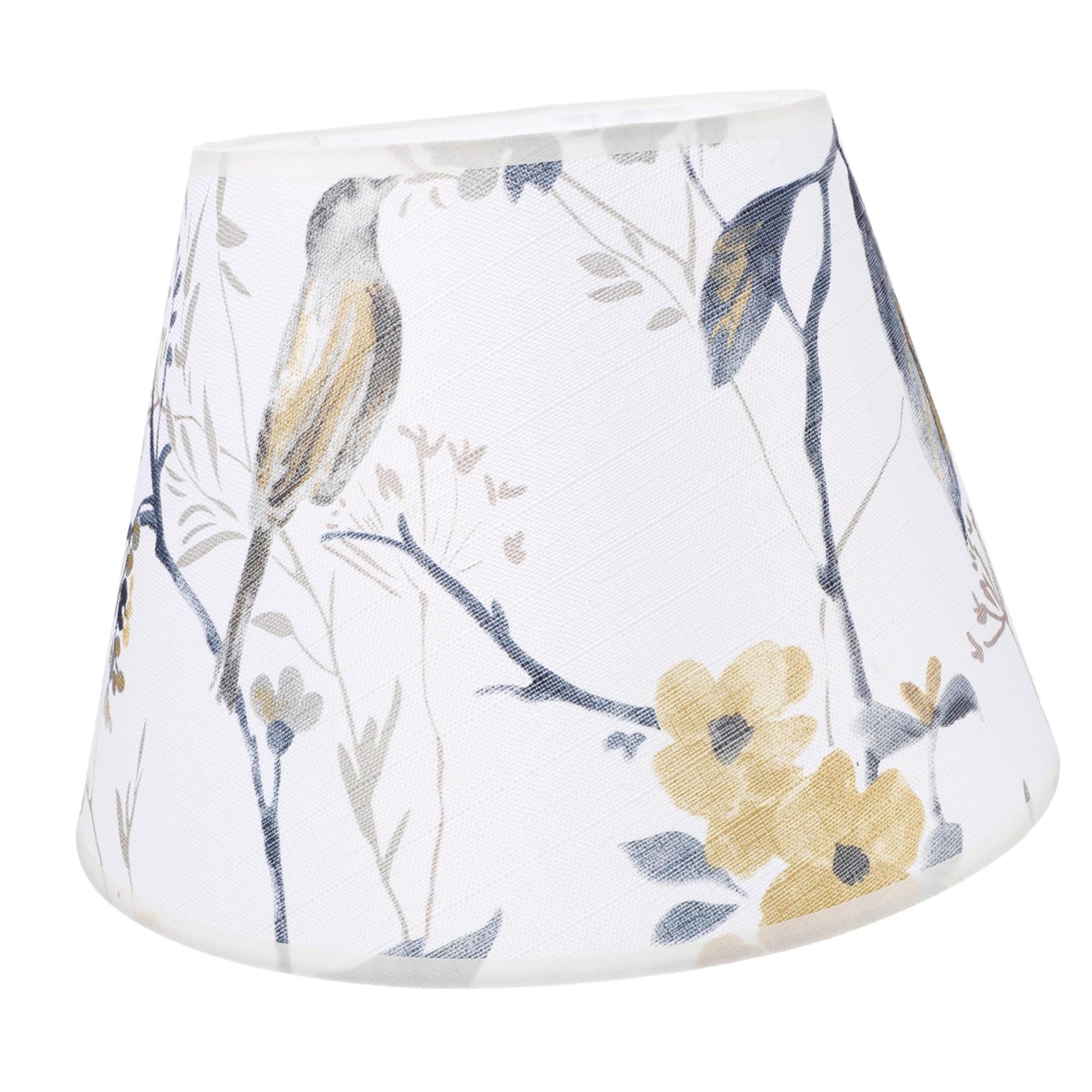 Uonlytech Abat-jour En Tissu Fleurs Et Oiseaux Tons Clairs De Fleurs Abat-jour Rustiques Couverture De Lampe De Table Abat-jour En Tissu Pour Lampes De Table Métal Intérieur E27 Plafond