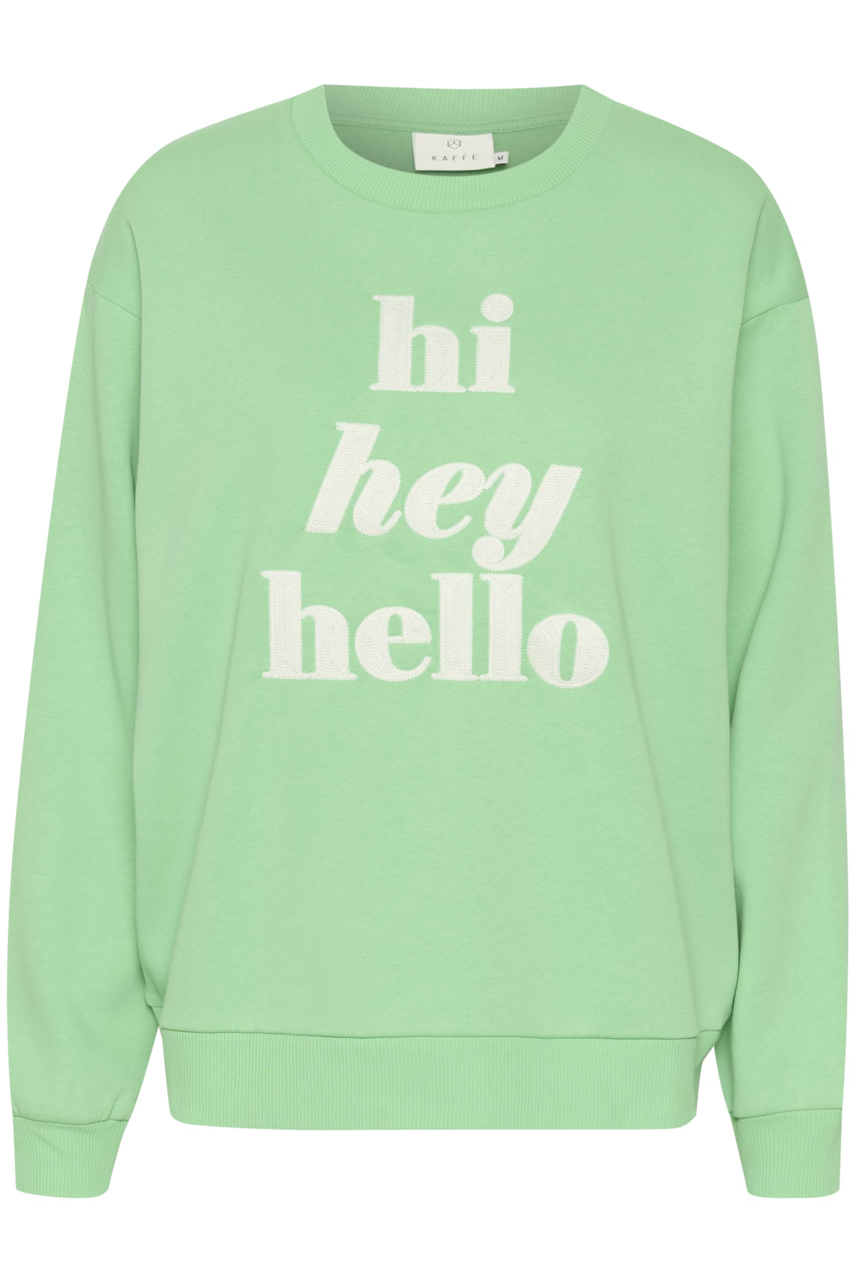 KAFFE Women's Sweatshirt Statement Print Crew Neck Long Sleeves Regular Fit Femme