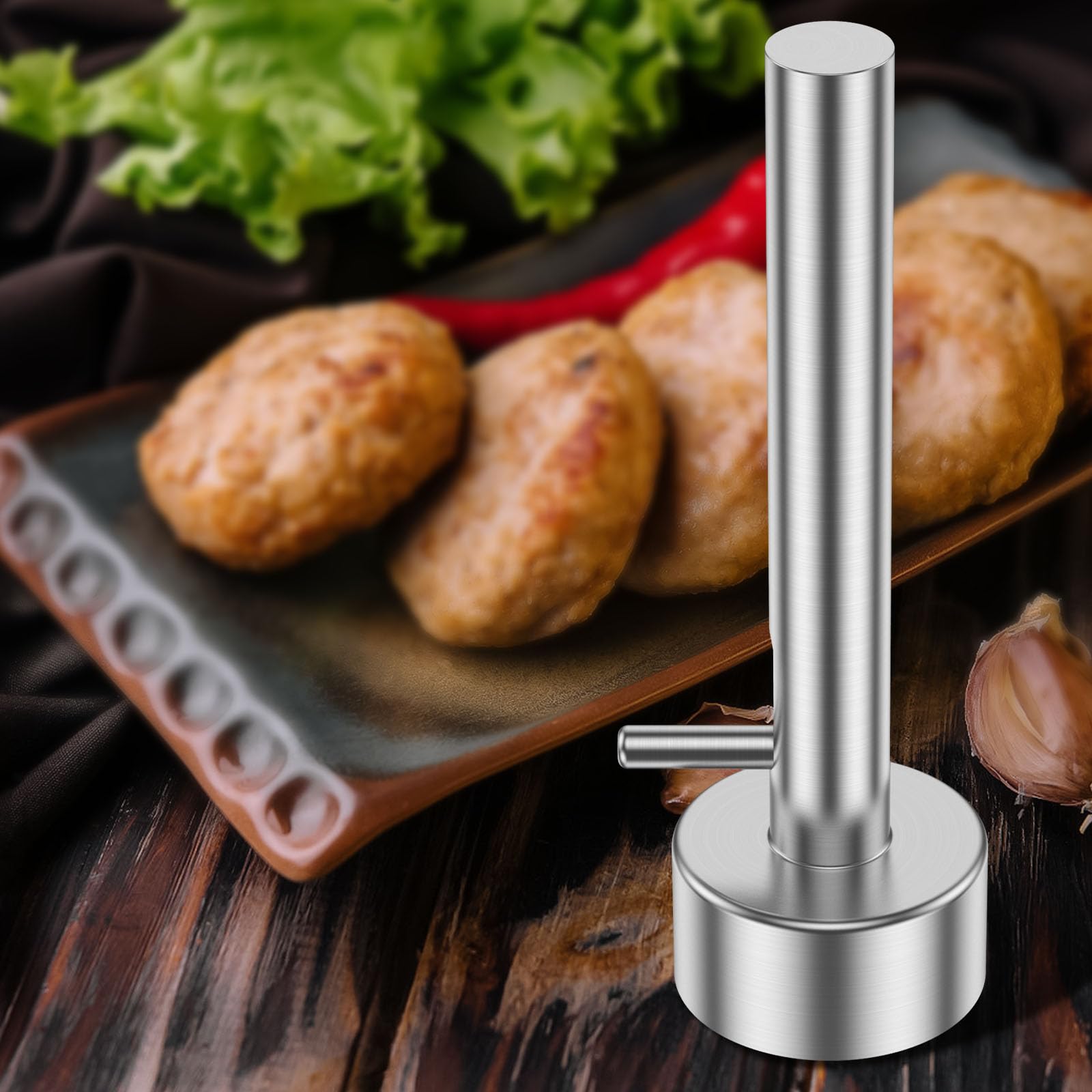 Qinglang Silver Falafel Scoop Professional Stainless Steel Falafel Meatballs Maker Non-Stick Cookie Cooking Scoop Mold Baller Tool Rustproof Falafel Maker Tool Kitchen Gadgets Easily Scoop And Drop Falafel, Meatballs