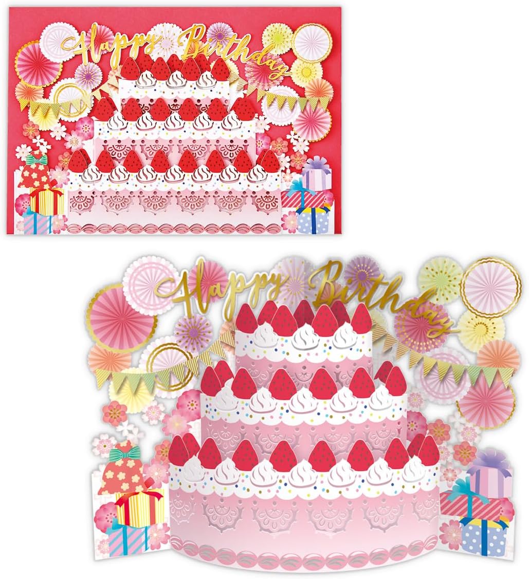 Hallmark Birthday Card Curve Strawberry Cake 829995
