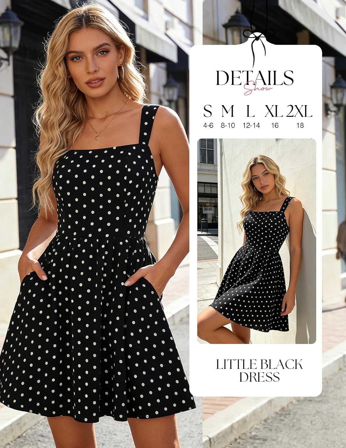 Belle Poque Vintage Polka Dot Dress for Women 2026 Summer Mini Dresses Square Neck A Line Sleeveless Short Sundress - Image 8