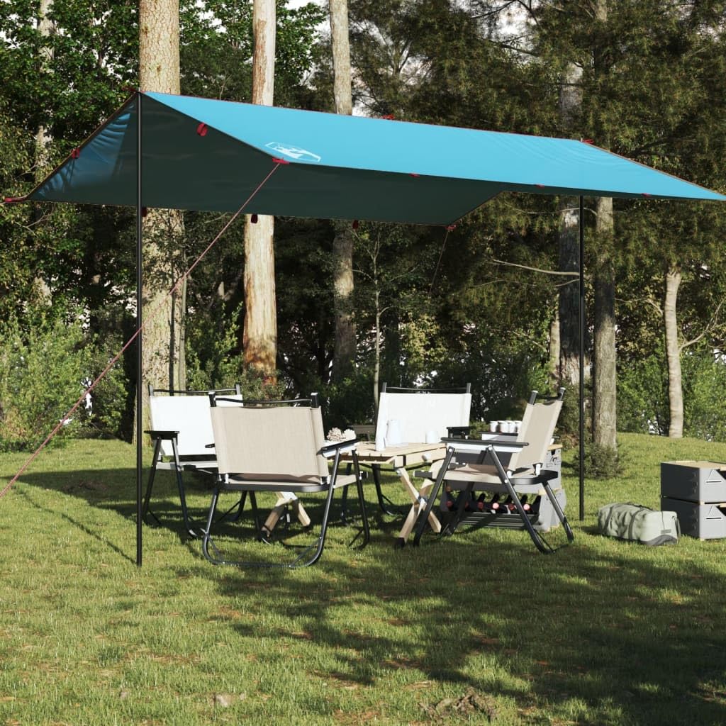 Tarp Outdoor Tent 400x294 cm Zeltunterlage für Ourdoor Camping Camping Zelt Plane Ultraleicht Camping Zeltplane Wasserdicht Tarp Zeltplane Tarp für Hängematte Polyester Blau