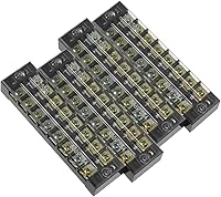 Vista 1 de uxcell 4 unids 8 posiciones filas dobles 600 V 25 A cable barrera bloque terminal tira TB-2508L