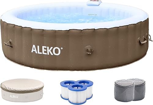 Miniatura 18 de ALEKO Spa inflable para bañera de hidromasaje Burbuja de chorro personal de alta potencia con cubierta ajustable y 3 cartuchos de filtro 265