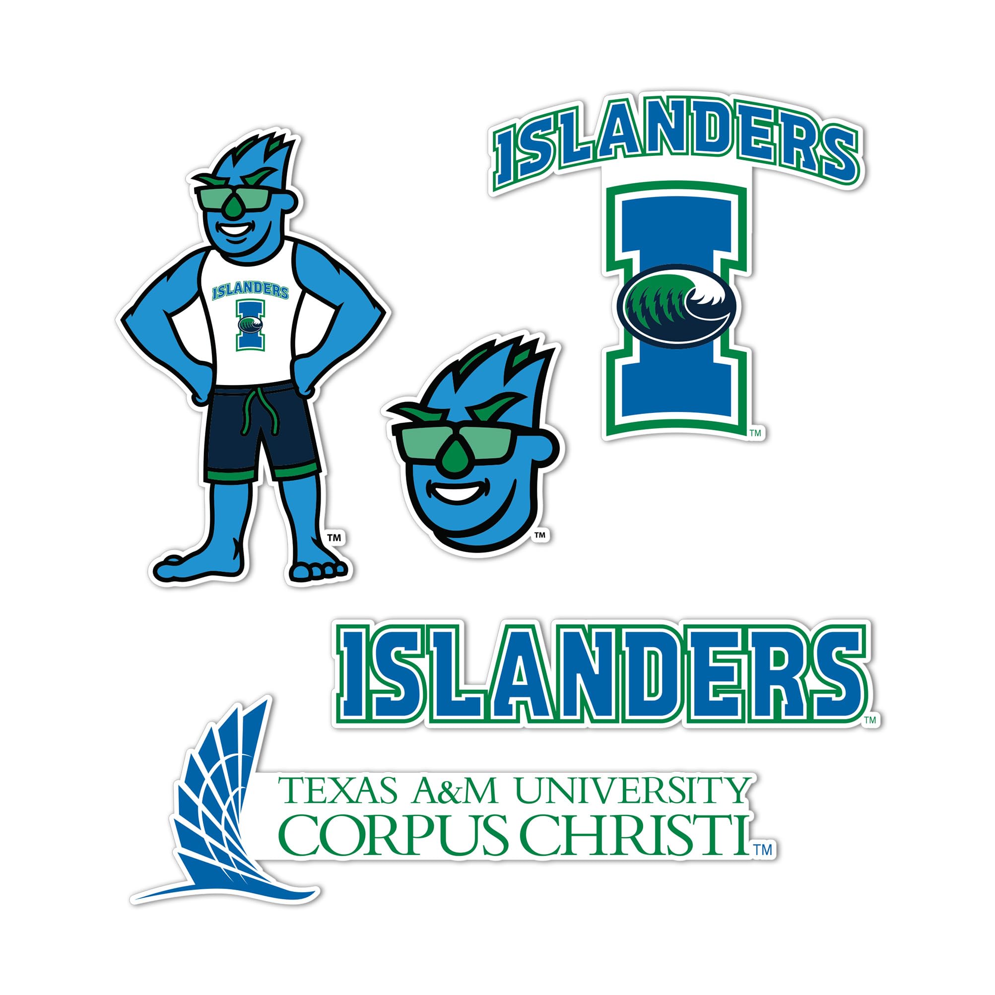 Autocollant TAMUCC Islanders imperméable en vinyle pour scrapbooking et ordinateur