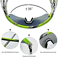 Vista 15 de IKTOD Gafas de sol deportivas polarizadas UV400 para hombres, mujeres y jóvenes – béisbol, softbol, gafas de ciclismo para niños, estilo bandera