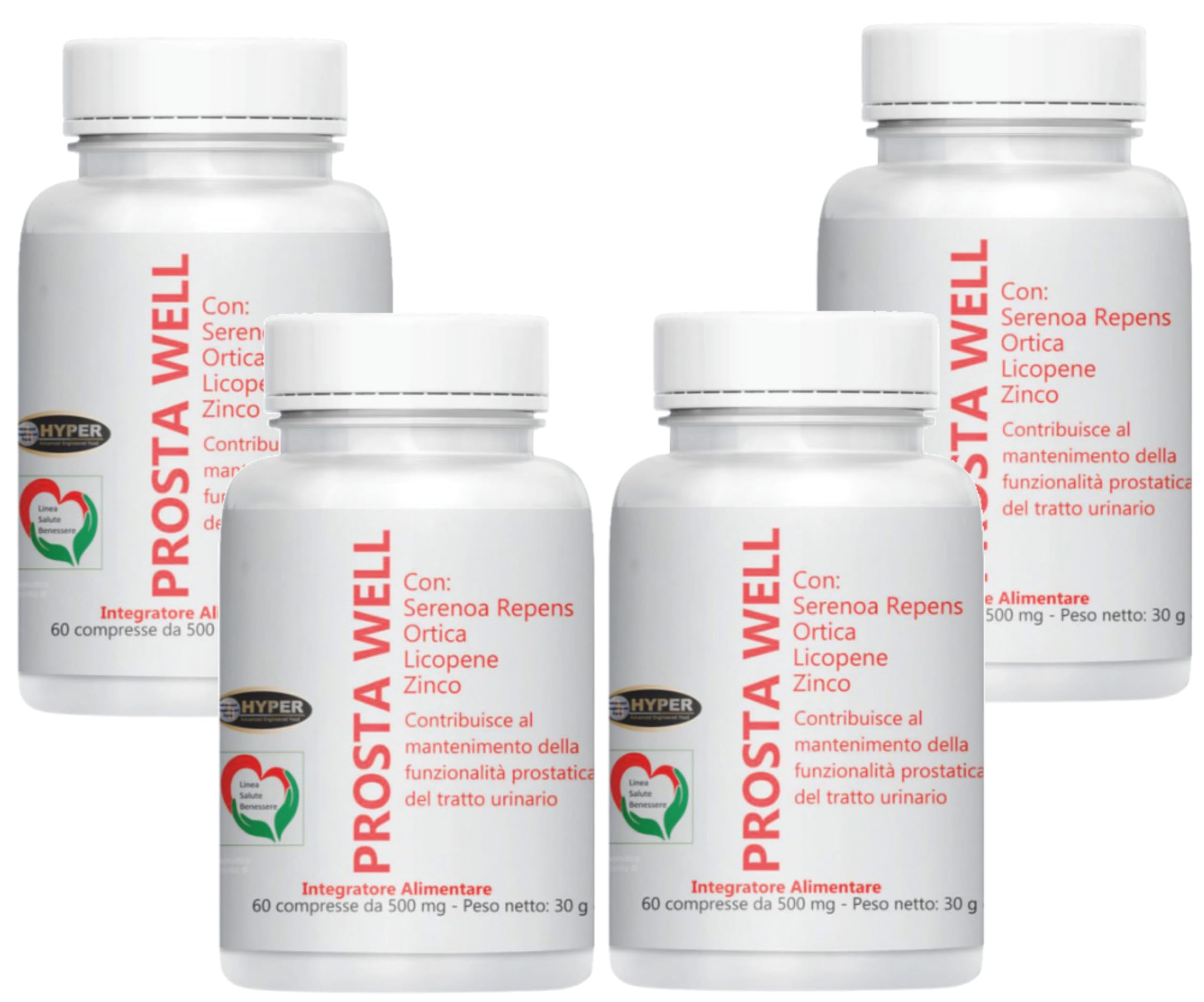 Prosta Well Integratore Benessere Salute Favorisce la Funzionalità della Prostata e delle Vie Urinarie con Serenoa Repens Ortica Licopene Zinco Alto Dosaggio 240 Compresse Prodotto in Italia