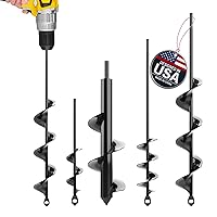 Vista 14 de K-Brands Broca barrenadora para plantar, juego de 1.6 x 16 pulgadas y 3.5 x 16 pulgadas, perfora en espiral, para plantar bulbos, plantas de cama