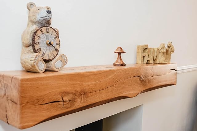 Oak Beam Fireplace Mantel, Fire Surround Mantle, Mantlepiece. Size 5" x 5" x various. SQUARE STYLE (Danish oil, 110cm)