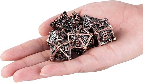 Miniatura 12 de DND - Juego de dados de metal poliédricos, juego de rol para Calabozos y Dragones, RPG MTG, Pathfinder, juego de mesa de d&d, juego de 7 piezas,