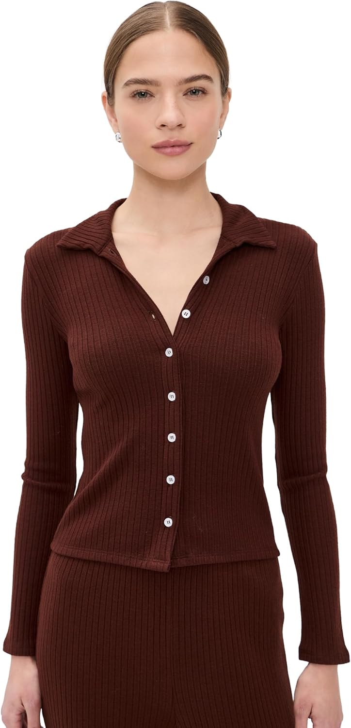 LE BOP Women's Mia Ribbed Cardigan