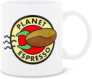 Silver Buffalo Futurama Planet Espresso Ceramic Mug | Coffee Cup For Tea, Cocoa, Beverages | Holds 20 Ounces