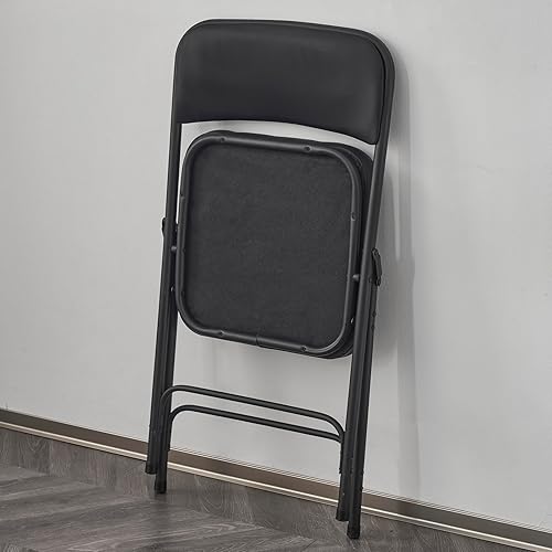 Miniatura 8 de Sillas plegables de metal con cojín, silla plegable con asiento y respaldo acolchados, asiento comercial tapizado para interiores y exteriores,