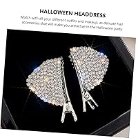 Vista 8 de FRCOLOR Pinzas para el cabello, 8 piezas de orejas de gato, pasadores de pelo con purpurina plateada, accesorios para el cabello de fiesta