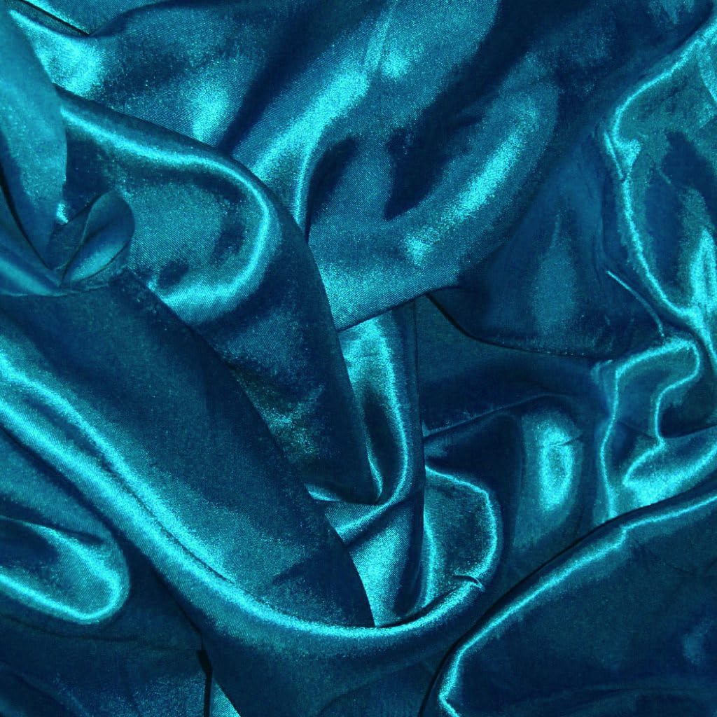 CQL Satin Fabric by The Metre – 60 Inch Wide Satin Roll for Wedding Dresses, Bespoke Tailoring & Decoration Projects – Soft, Smooth, Silk-Like Finish(Teal,25 Metre)