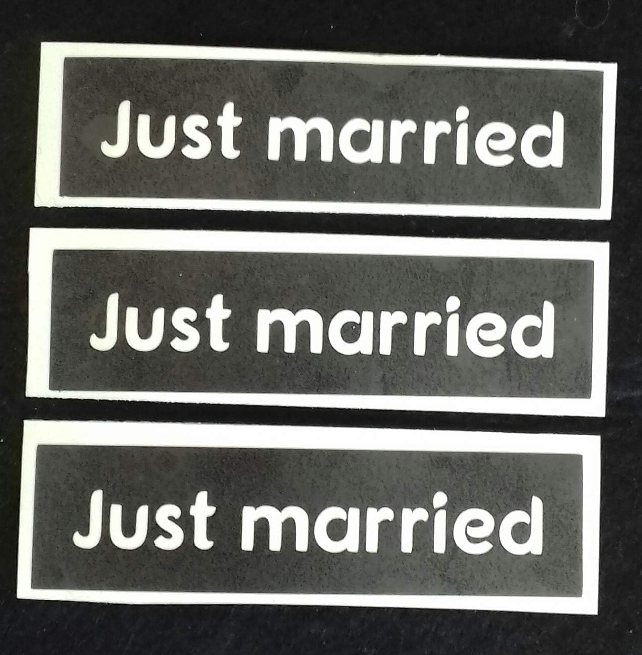 12 x Just Married Word Phrase Stencils for Etching on Glass Gift Present Glassware Hobby Craft Wedding Favor Bride Groom