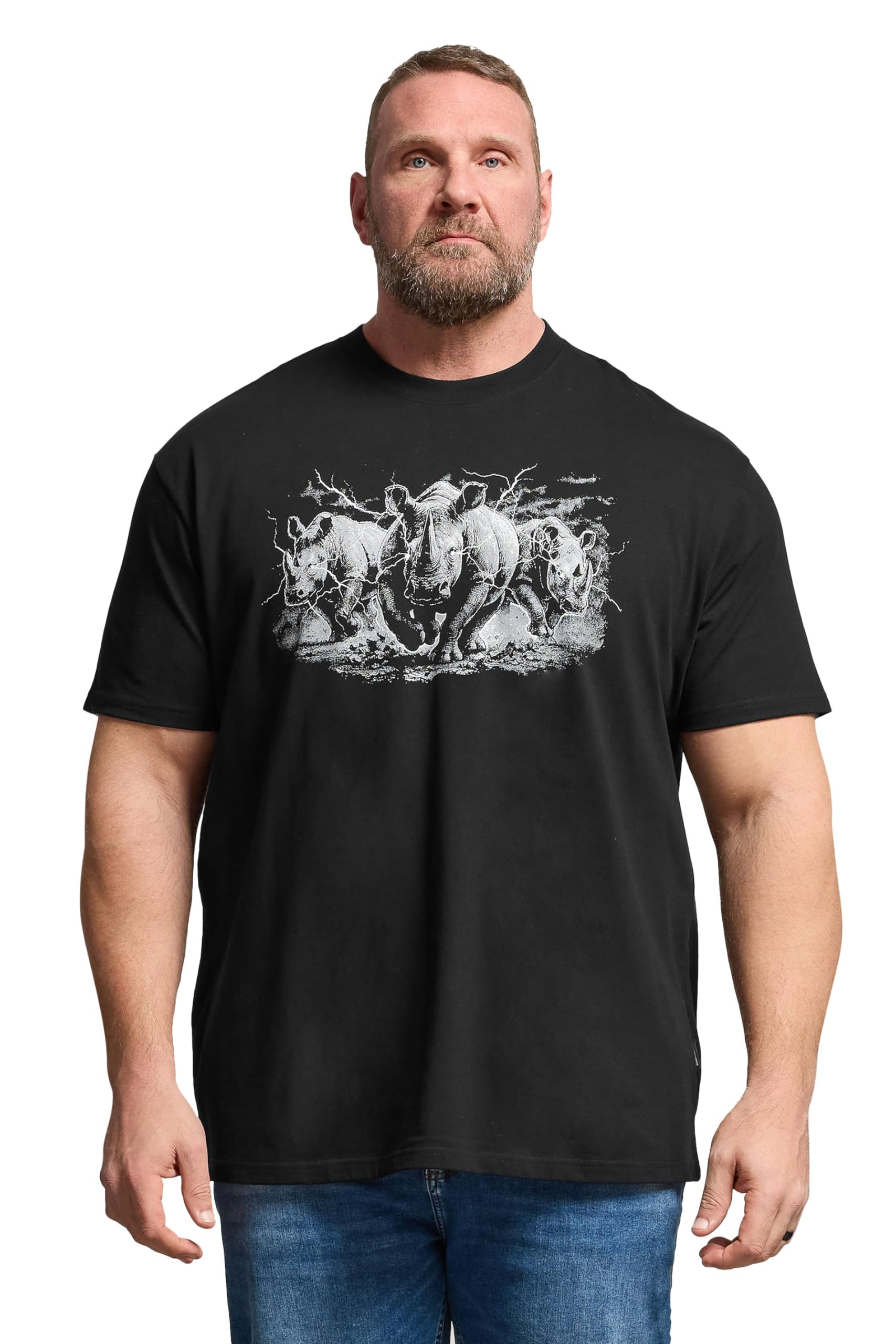 BadRhino Big & Tall Rhino Graphic T-Shirt - Men's - Plus Size Curve Black