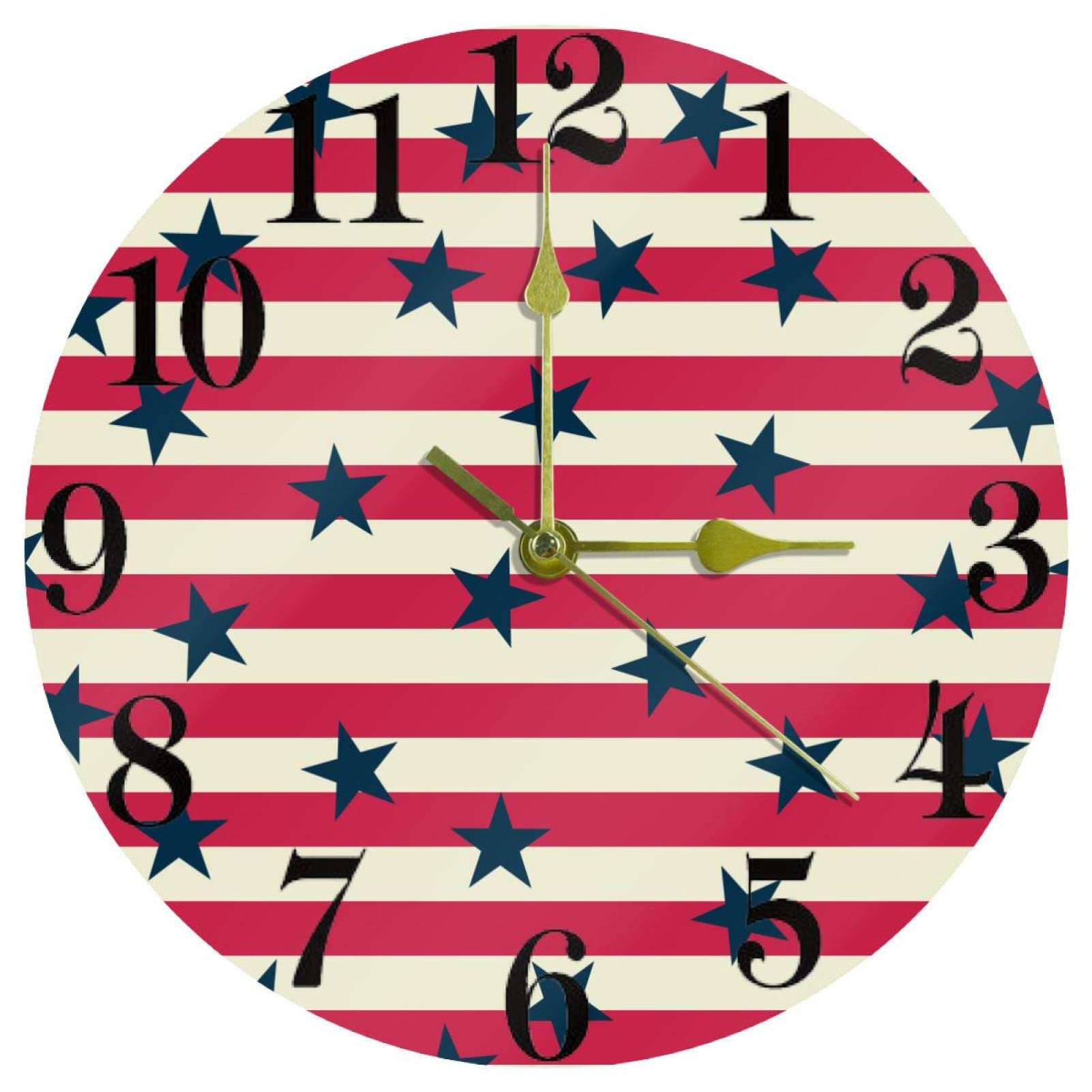 Horloge murale à quartz silencieuse rouge et blanche de 25 cm