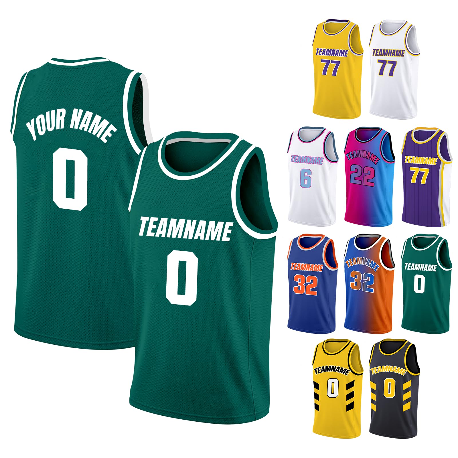 Custom Basketball Jersey for Men Personalized Youth Basketball Jersey Team Uniform Design Your Own Name & Number, S-4XL,Style 6