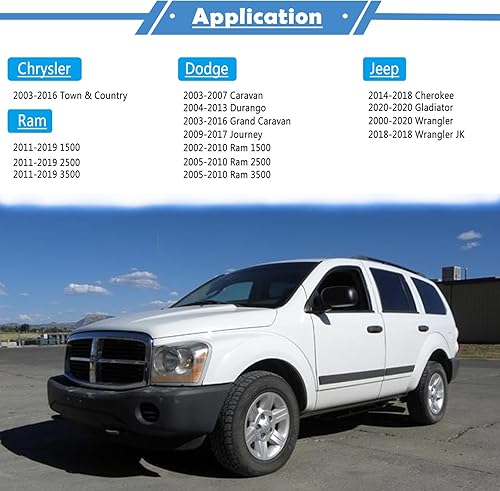 Miniatura 7 de Tapa de llenado de depósito de combustible de gasolina compatible con Chrysler Town & Country para Dodge Caravan Durango Grand Caravan Journey Ram