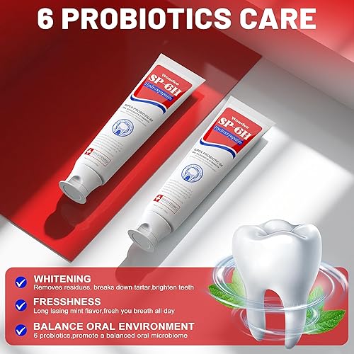 Miniatura 6 de Woadee SP-6 Pasta de dientes hidroxiapatita, SP-6 Pasta de dientes blanqueadora probiótica, 6 probióticos+fórmula de hidroxiapatita para blanquear