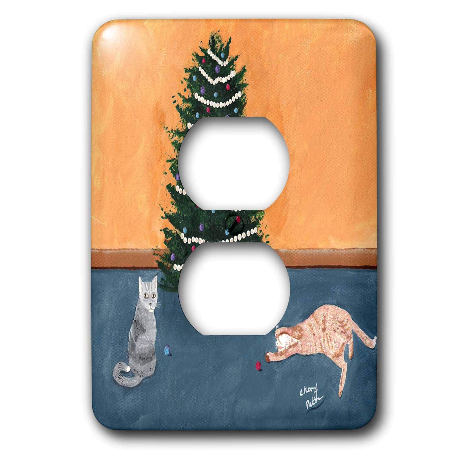 Cache-prises double 3dRose lsp_18965_6 pour déco murale chat