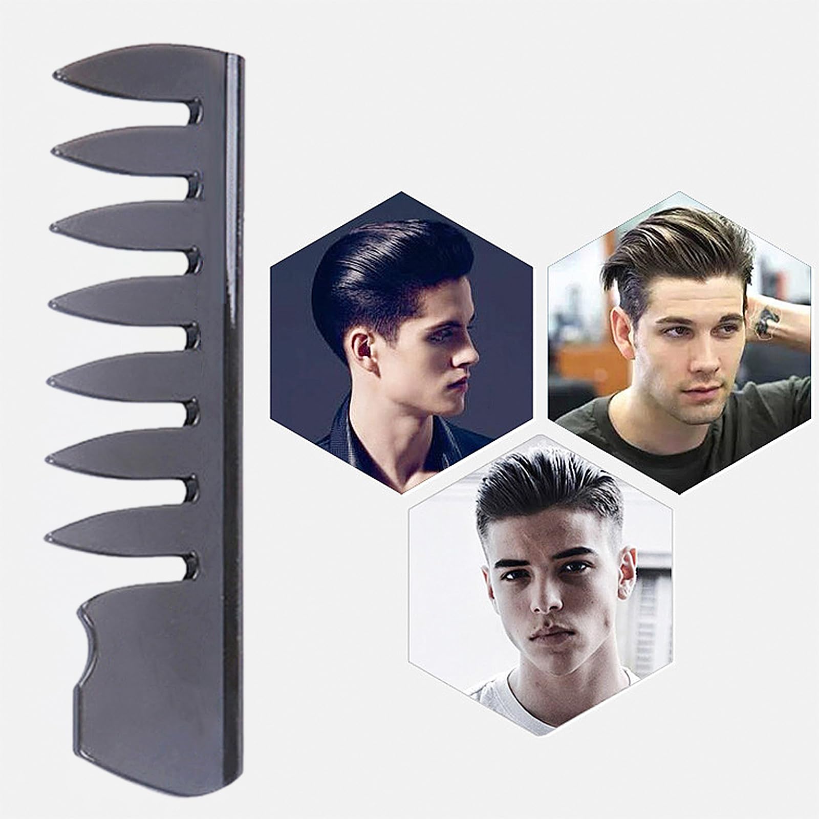 Wide Tooth Comb, Anti-Static Hair Combs Mens Comb Set Hair Comb Professional Shaping & Wet Pick Comb Set for Long Curly/Thick Hair - Image 2