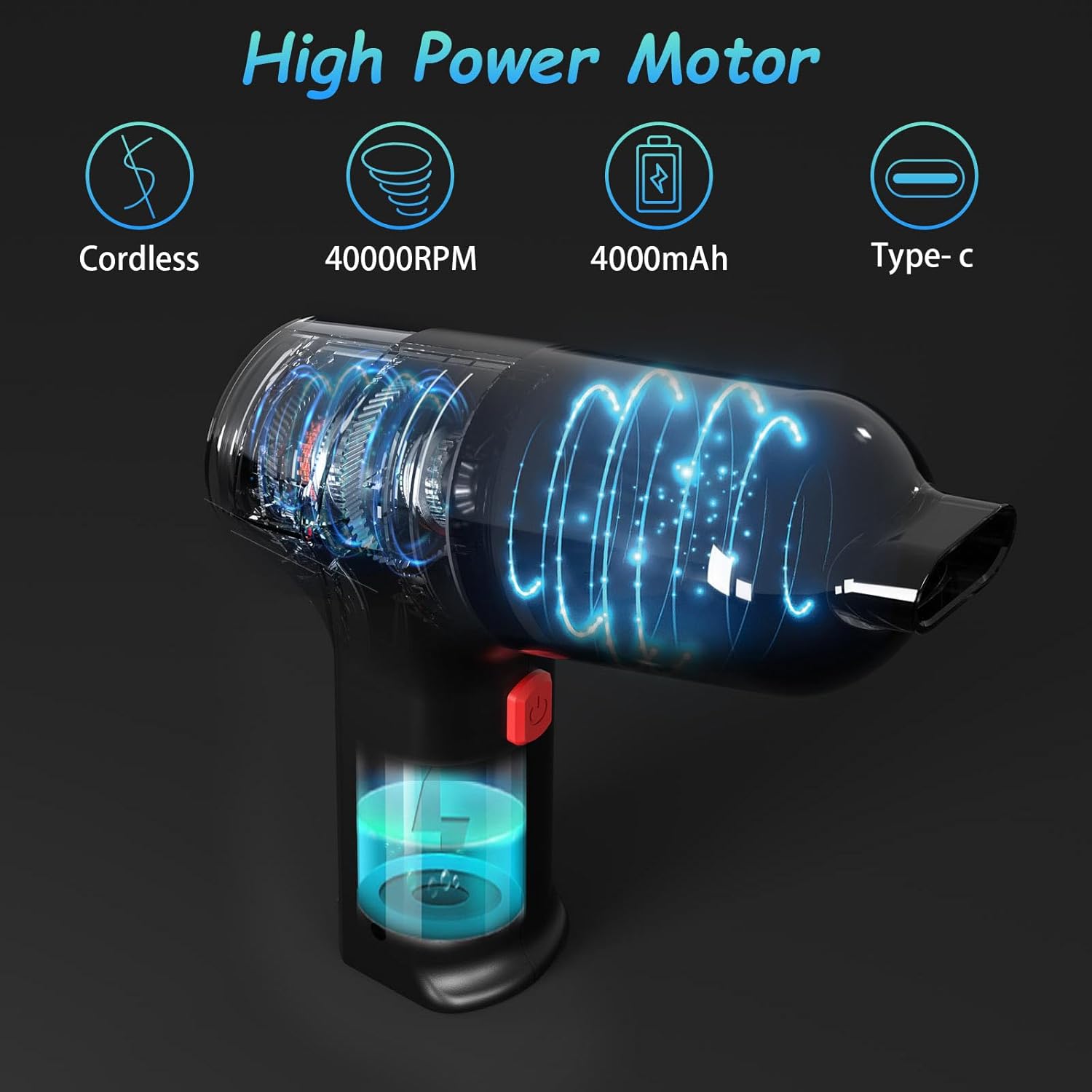 Goweto 3-in-1 Keyboard Vacuum Cleaner - Compressed Air Duster- Mini Vacuum- Computer Vacuum Cleaner- Canned Air Spray : Electronics