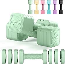 Dripex Dumbbells Set Adjustable Dumbbells 1 Pair 2.5 kg x 2 or 5 kg x 2 or 7.5 x 2, 6 Weight Plates with a Weight of 0.25 kg or 0.5 kg or 0.75 kg