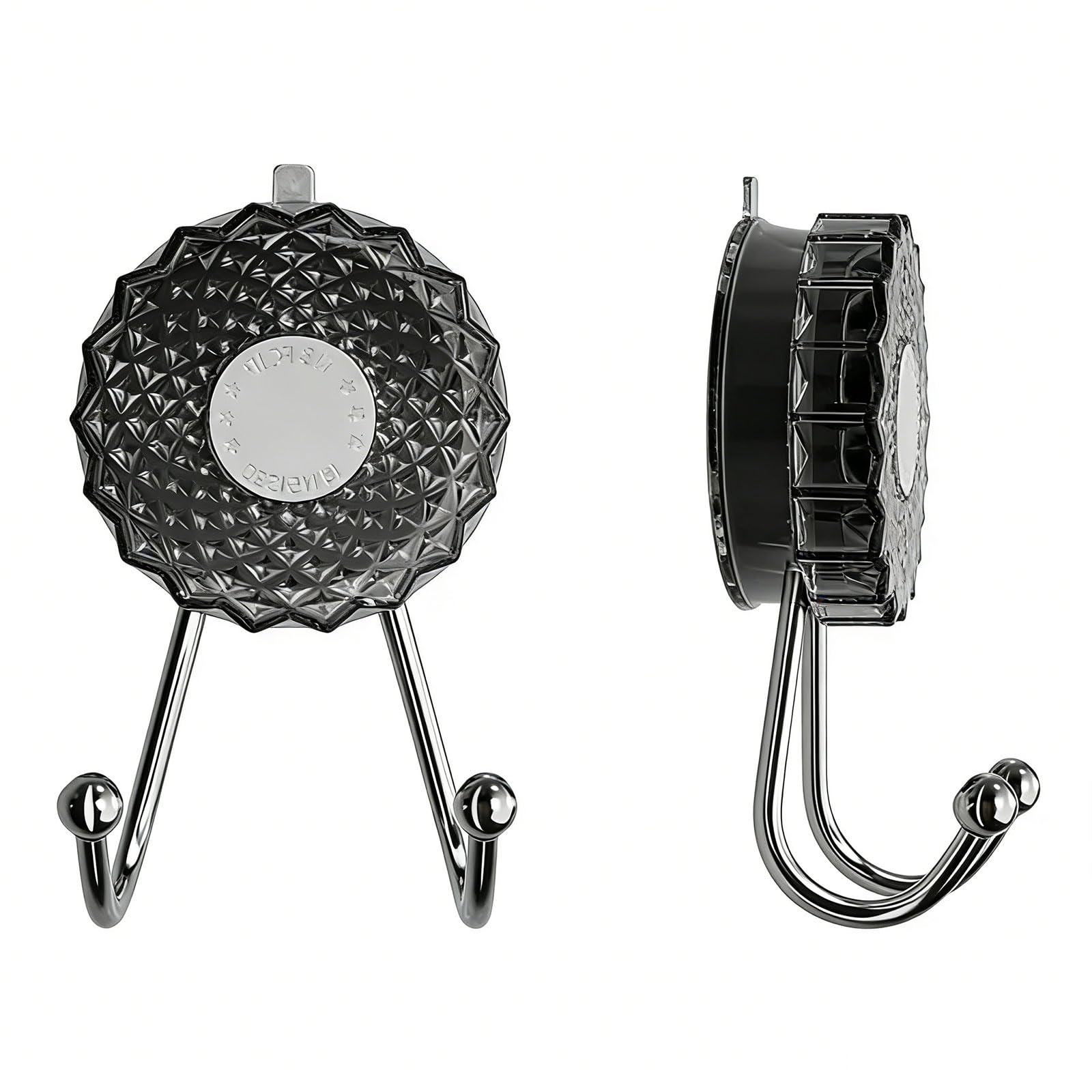Kaeltsyn of 2 Strong Suction Cup Hook for Bathroom Kitchen with Double Head Multipurpose Fasteners