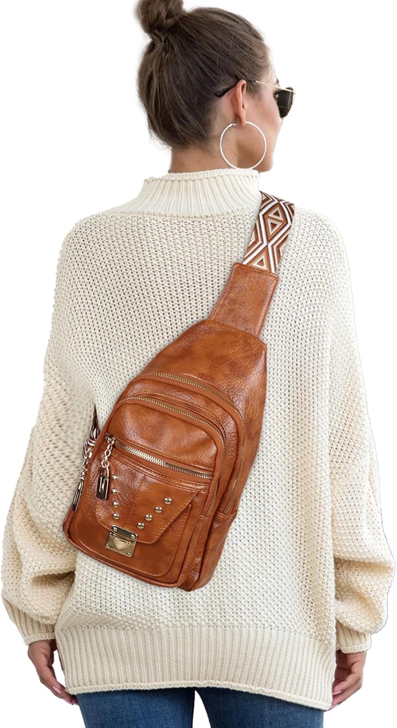 Relang Sling Bag for Women Crossbody, Leather Cross Body Fanny Packs for Women, Trendy Chest Bag for Travel and Daily Use - Image 2