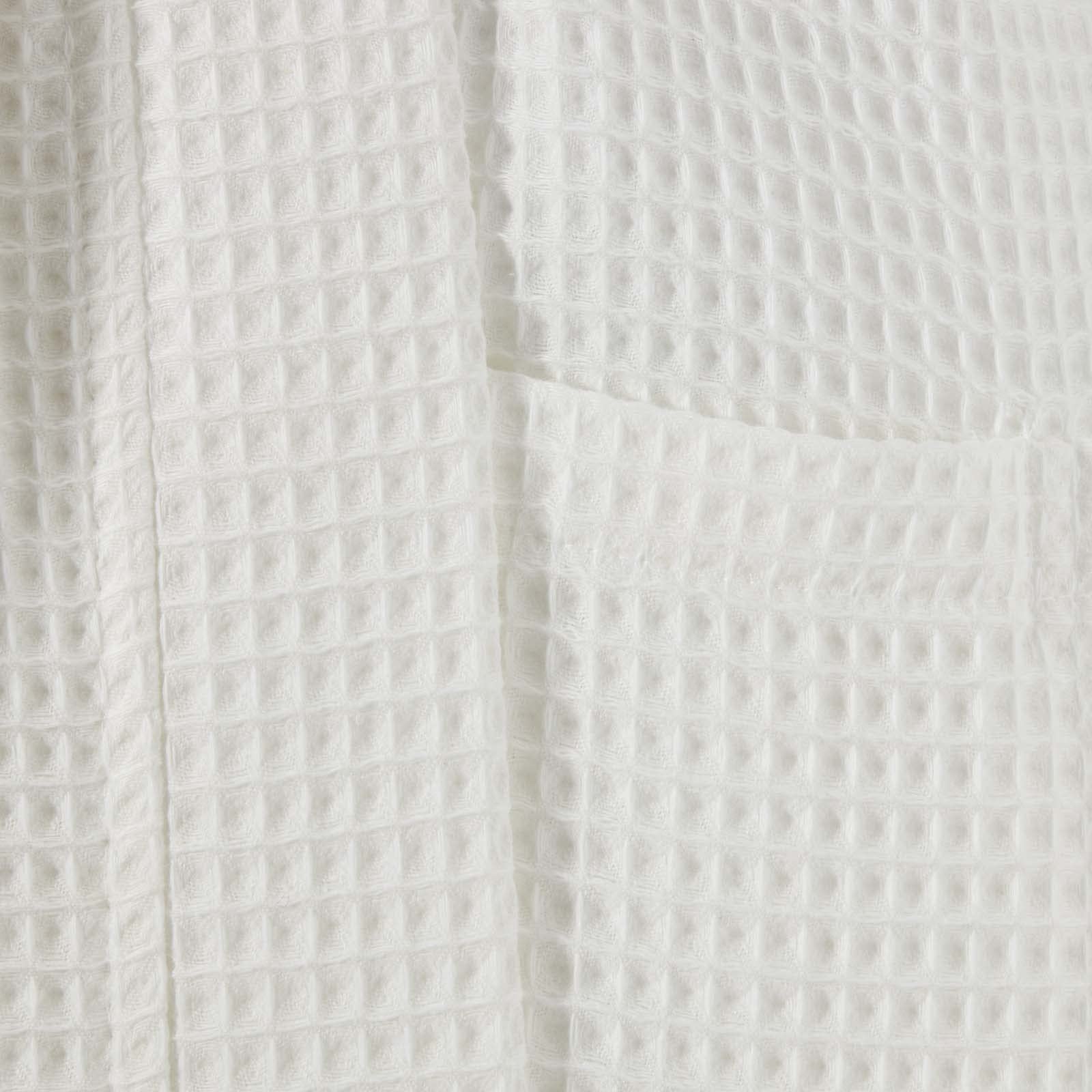 Homescapes Unisex Waffelstruktur Kimono Morgenmantel L Weiss, Saunamantel für Sie und Ihn, Leichter Bademantel für Damen und Herren