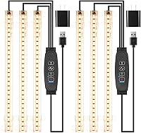 Vista 1 de Tiras de luz LED para cultivo, luces de cultivo para plantas de interior espectro completo 3000K, barra de luz para plantas con temporizador