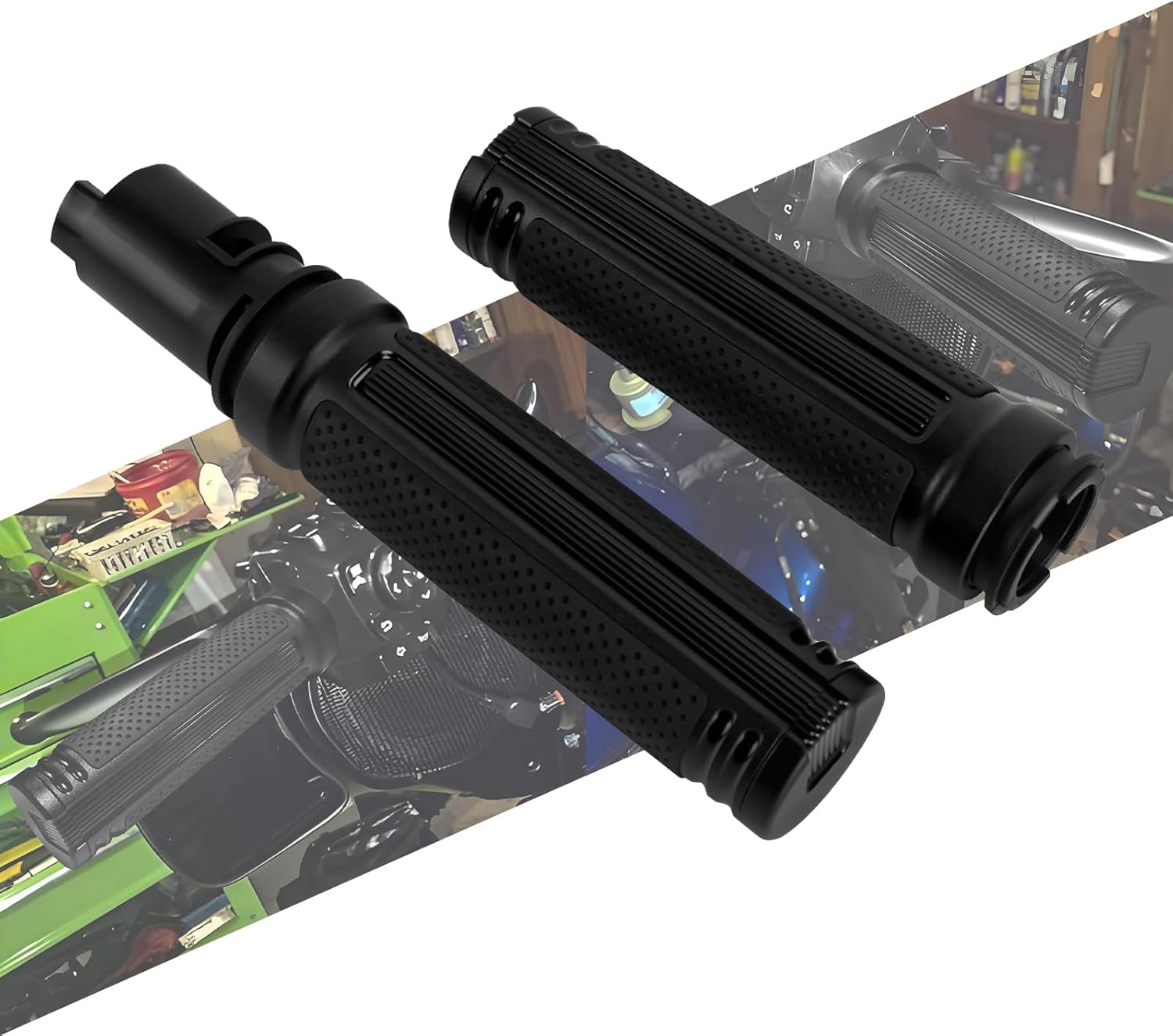 Handlebar 1 Inch/25mm Hand Grips Rubber Aluminum Anti-Slip Grip Compatible with Harley CVO Road Glide 2023-2025 CVO Street Glide 2023-2025 Softail 2025-up All Black