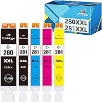 Vista 1 de Intactech PGI-280 XXL CLI-281 XXL - Cartuchos de tinta de repuesto para Canon 280 281, funciona con Pixma TS9120 TS6120 TS6220 TS8120 TR8520 TR7520