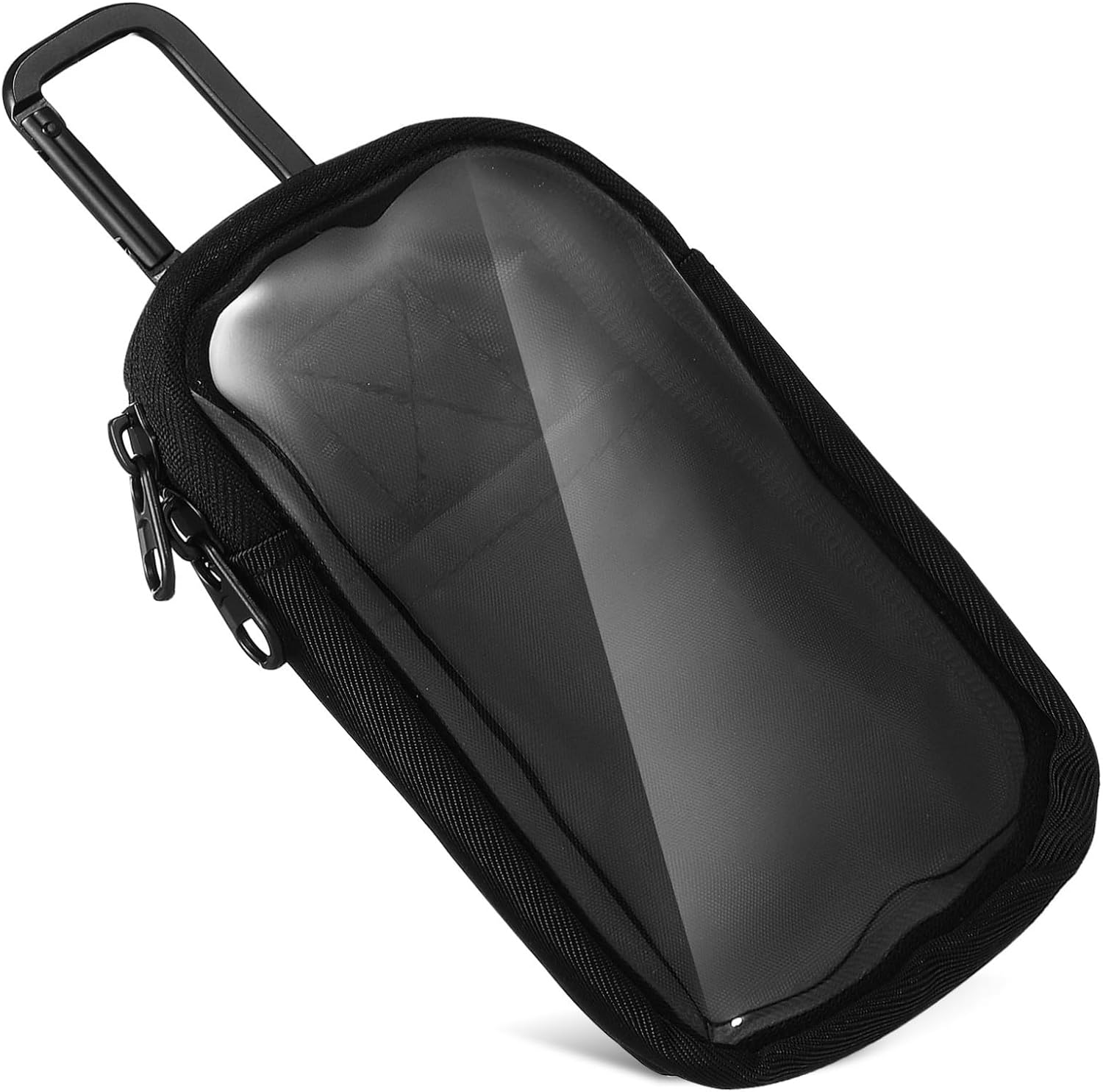 minkissy Portable Tpu Organizer Pouch Bag with Phone Accessory Storage for Travel and Outdoor Use, Black Sundries Storage Bag for Earphones and Small Items