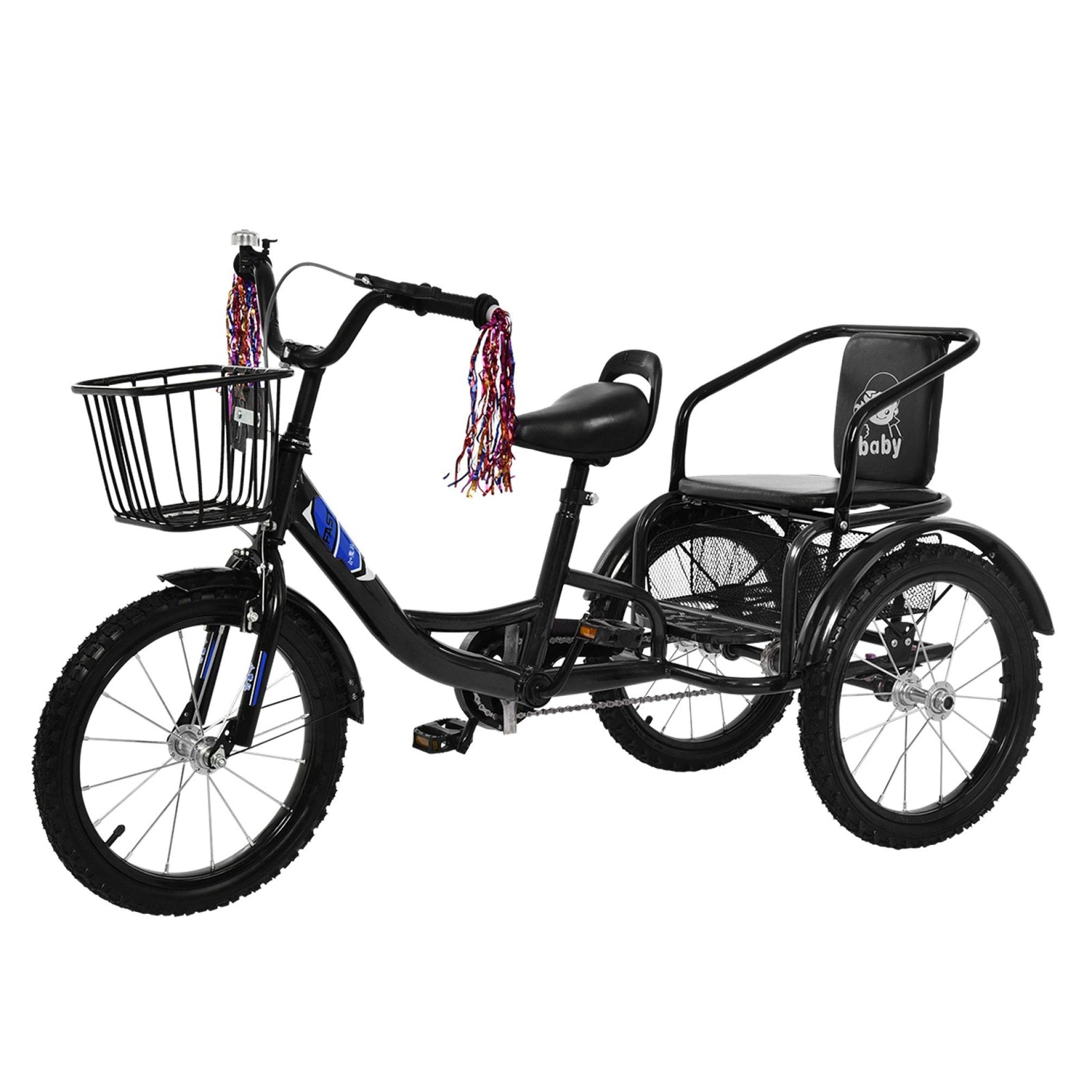 Buy QAZQ Children Tricycles Kids Bike w/Front Rear Baskets 16Inch