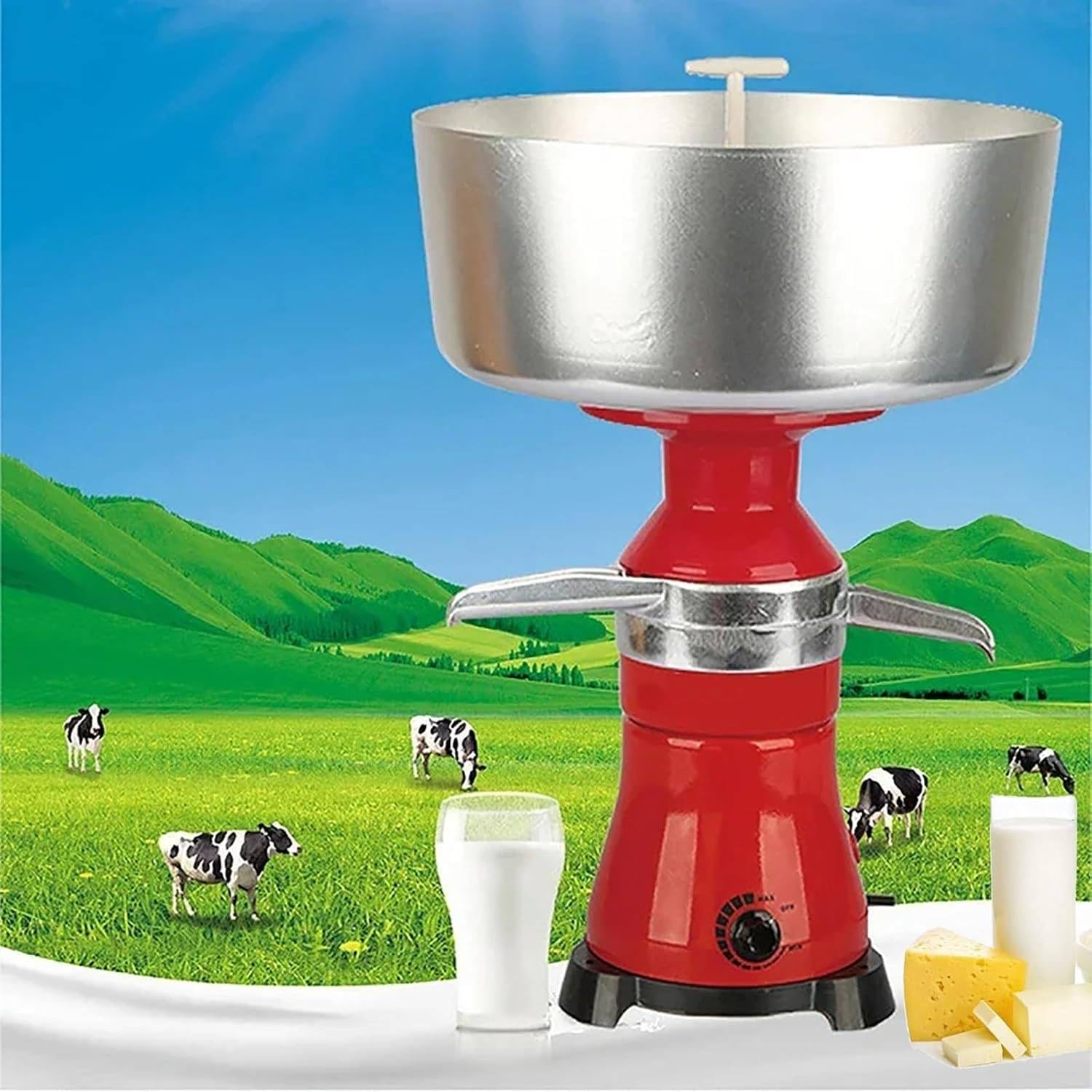 Schiumatore per latte, separatore elettrico per panna da latte, acciaio inossidabile 80 l/h, trasforma efficacemente il latte intero in panna e latte scremato per uso domestico e agricolo