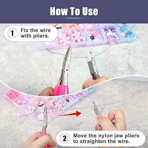 Miniatura 5 de SPEEDWOX Alicates de punta plana de 3.5 pulgadas, alicates de mandíbula de nailon con un par de mandíbulas de nailon de repuesto y un