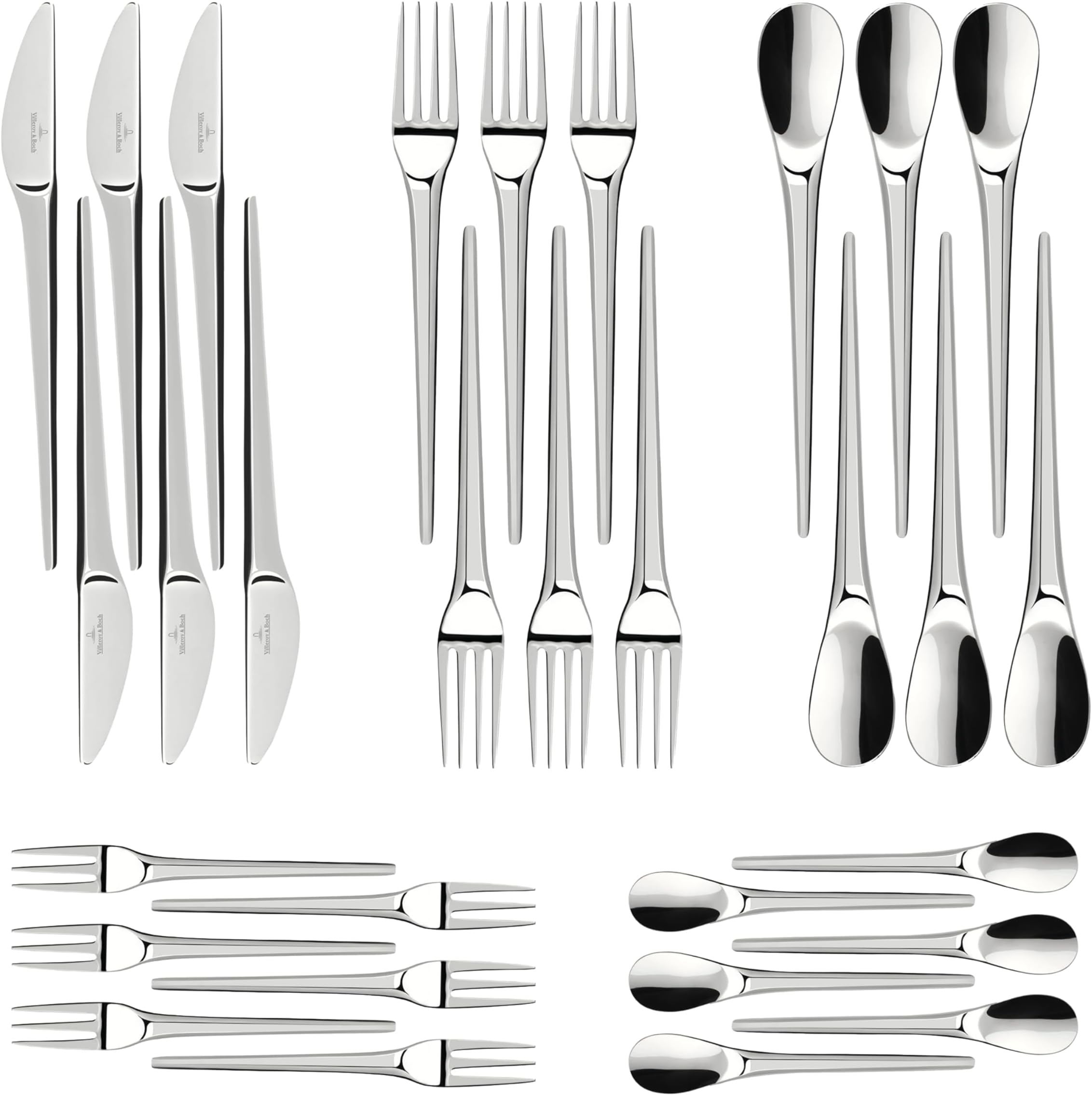 Villeroy & Boch - Oscar Couverts 24 Pièces 6 Personnes, Garanti Lave