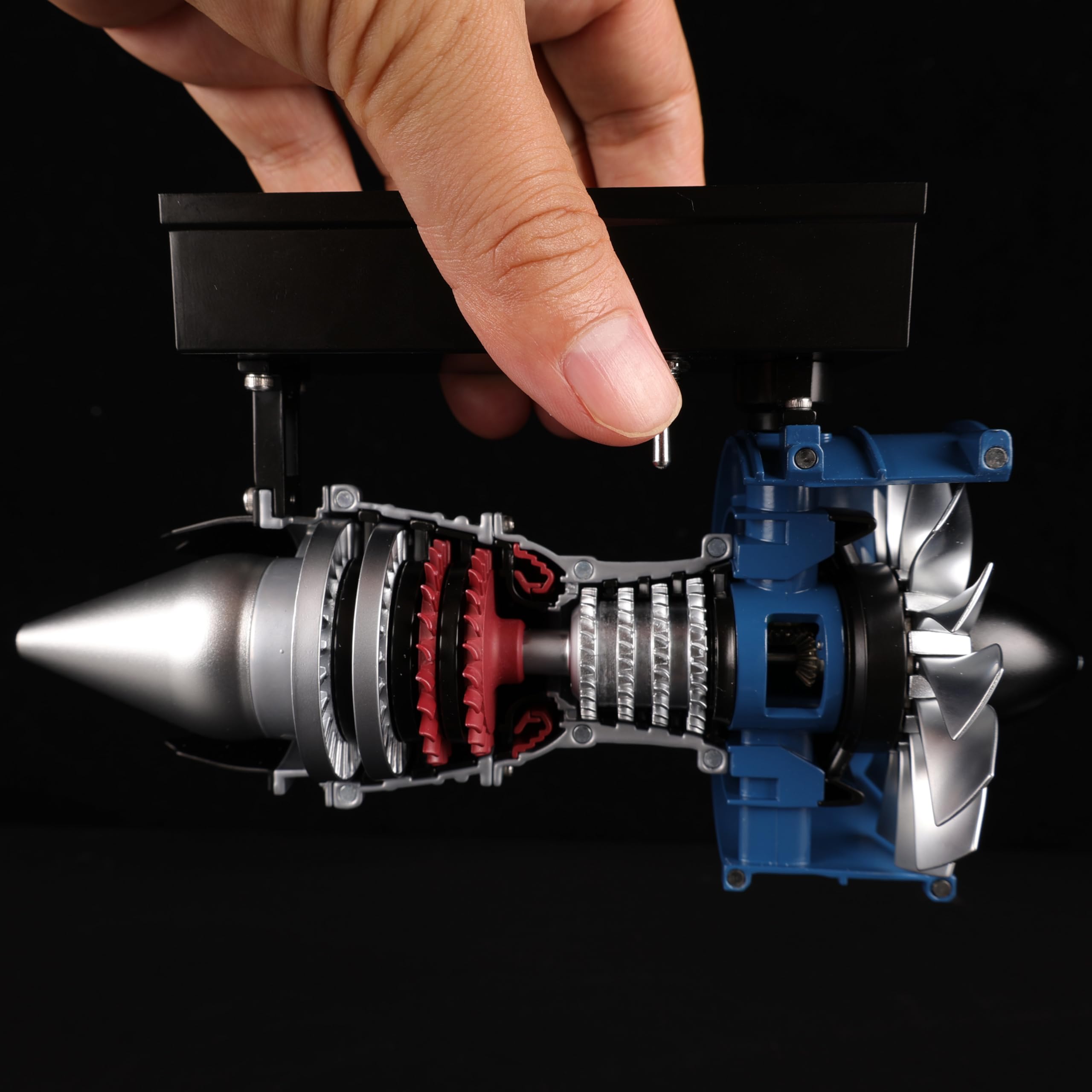 DM122 -Mini Kit di modellino in metallo Turbofan che funziona, oltre 170 parti, scala 1:14, modello di motore a reazione interamente in metallo con copertura trasparente semi-sezionale