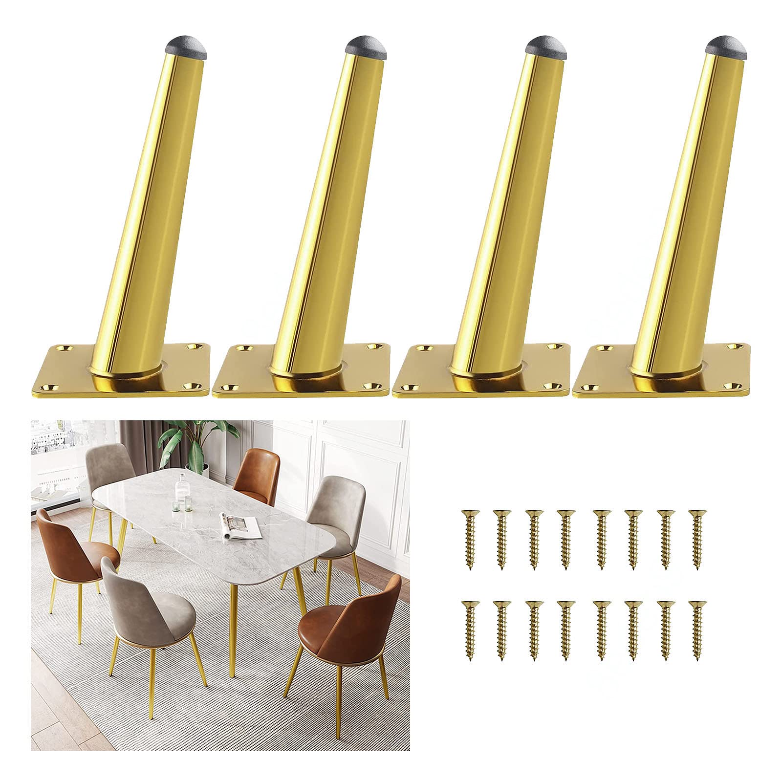 Pieds de Meuble, Pieds de meuble 10 cm, 12 cm, 15 cm, 18 cm, 20 cm, 25 cm, 30 cm, 35 cm, pieds de table en métal, pieds de meuble avec vis, pieds de remplacement pour canapé, bureau, table à manger, t