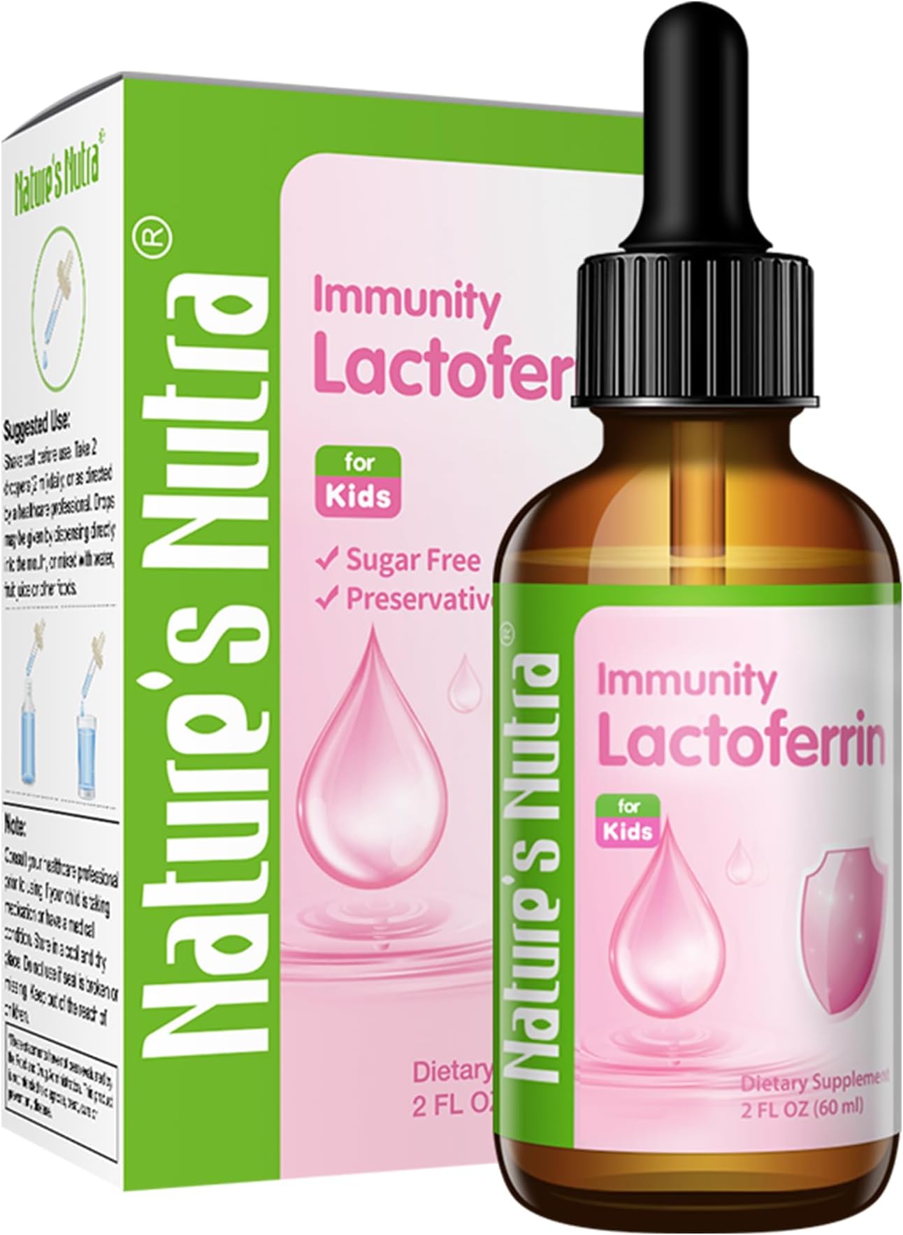 Lactoferrin, Premium Liquid Lactoferrin for Baby, Infant, Kids and Children, Non-GMO, Kosher, 2 Fl Oz (60ml)