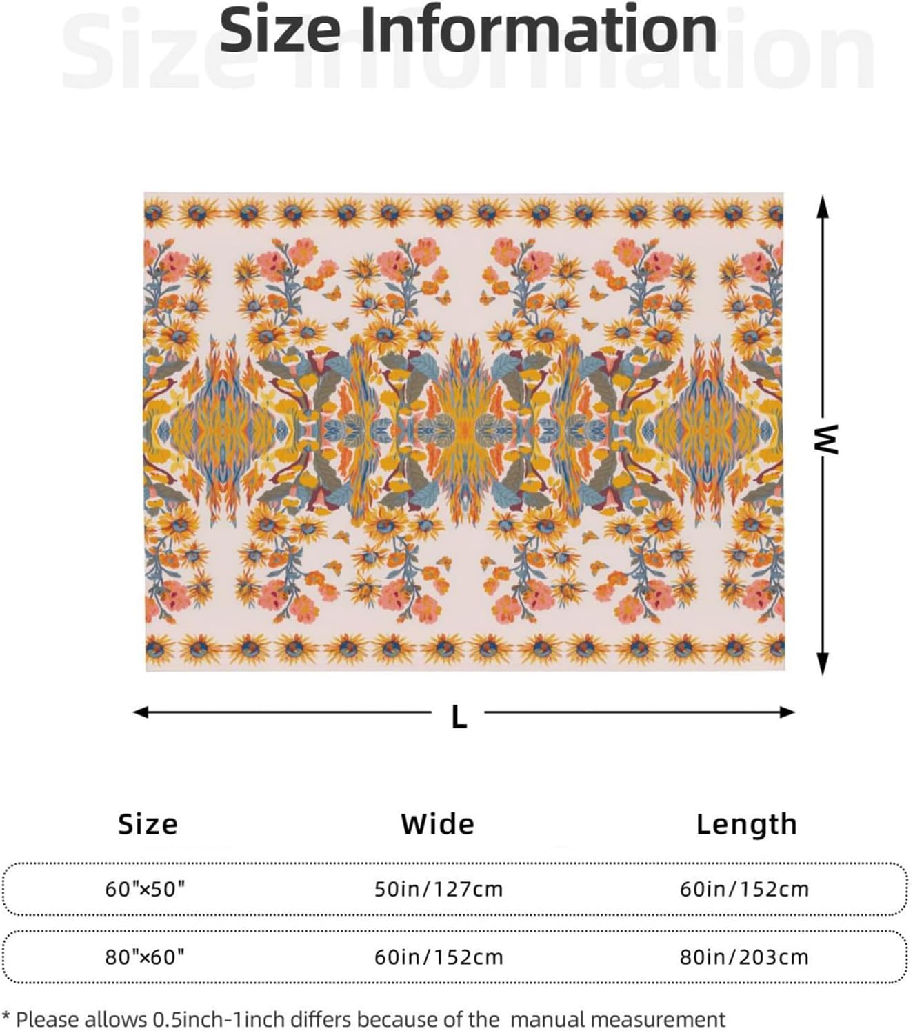 Spring Soft Throw Blanket, Soft Fluffy Farmhouse Floral Couch Blanket, 60"X80" Plant Decoration Throw Blanket for Household Travel Camping