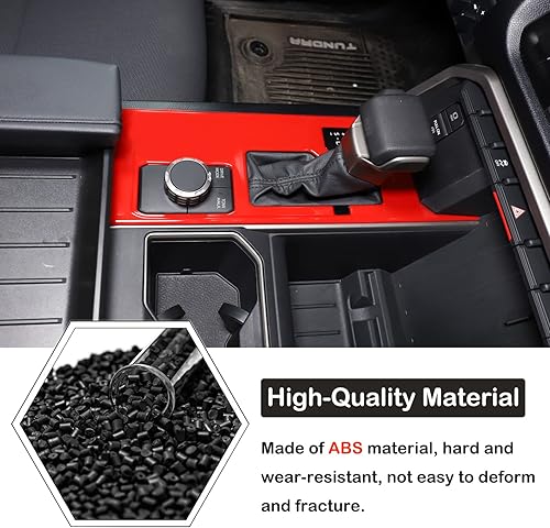 Vista 187 de Aunginsy Cubierta de panel de palanca de cambios de control central, compatible con Toyota Tundra/Sequoia 2022-2024, consola de palanca de cambios