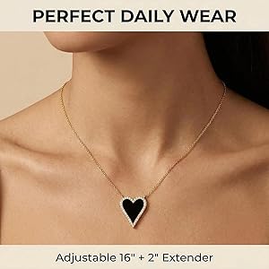 Amazon.com: JINGDR Black Heart Necklace for Women Trendy Preppy